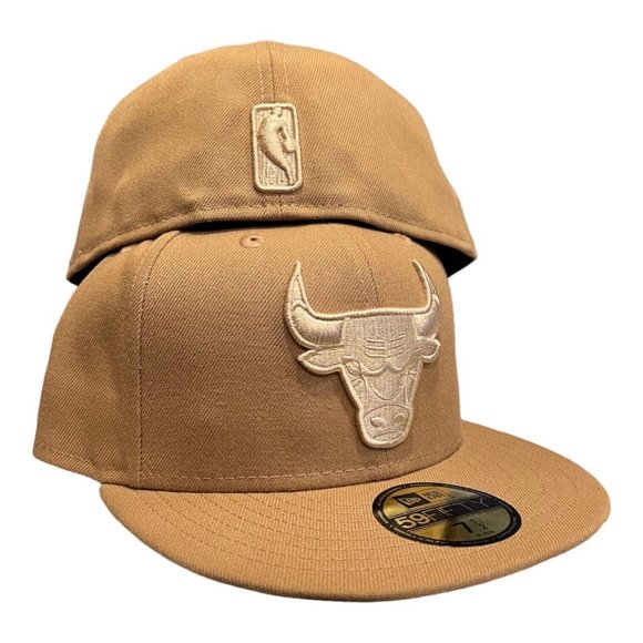 New Era Chicago Bulls Wheat Pack 59FIFTY Fitted Hat Cap Exclusive - Picture 2 of 10